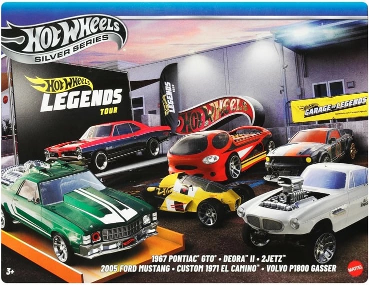 Set vetura lodër Hot Wheels Legends Multipack, 1:64, Metal, Multikolor, 6 copë