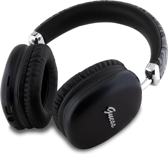 Kufje Bluetooth Guess GCube Metallic Script Logo, on-ear, të zeza Kufje Bluetooth Guess GCube Metallic Script Logo, on-ear, të zeza