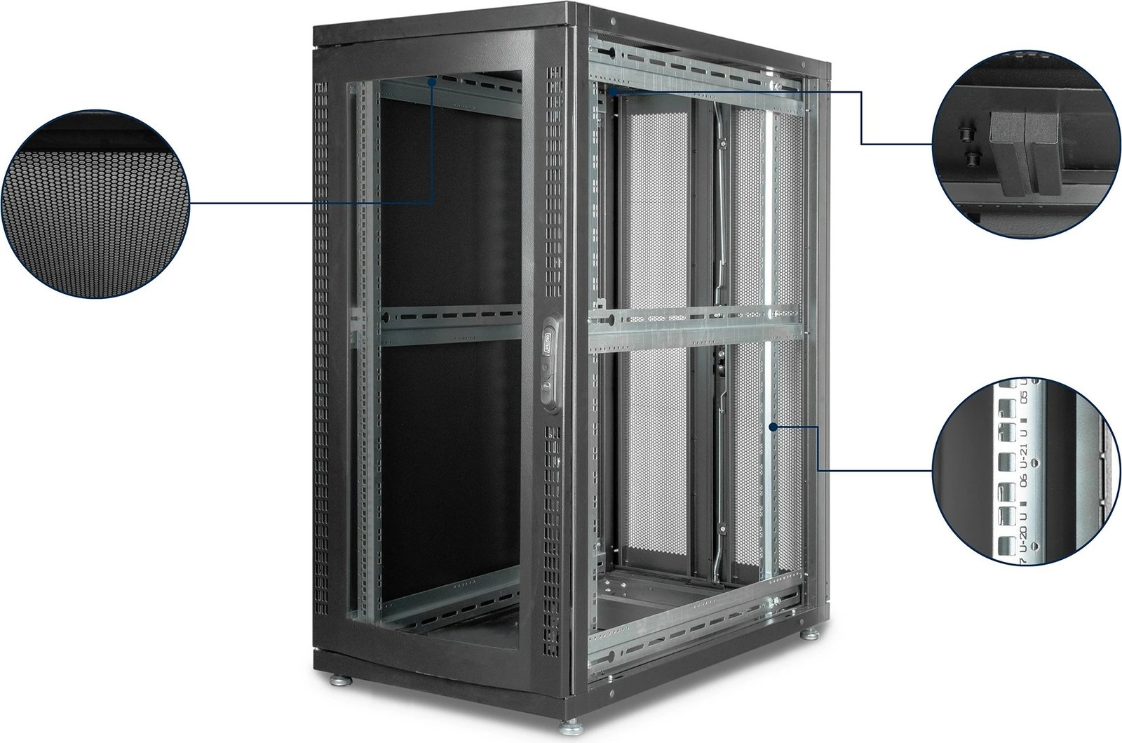 Kasë serveri Digitus Unique 26U, 1340x600x1000mm, e zezë
