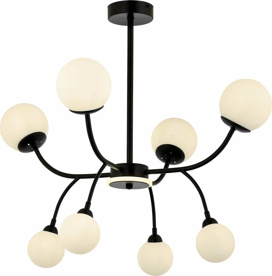 Llambë tavani Opviq, Av-1894-8Bsy, trup metalik, ngjyrë e zezë dhe krem, 8 drita