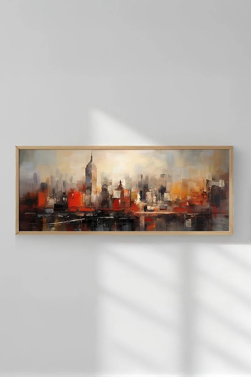 Pikturë dekorative me kornizë, Wallity, shumëngjyrëshe, Artsmdfyty18-3370, 33x70cm