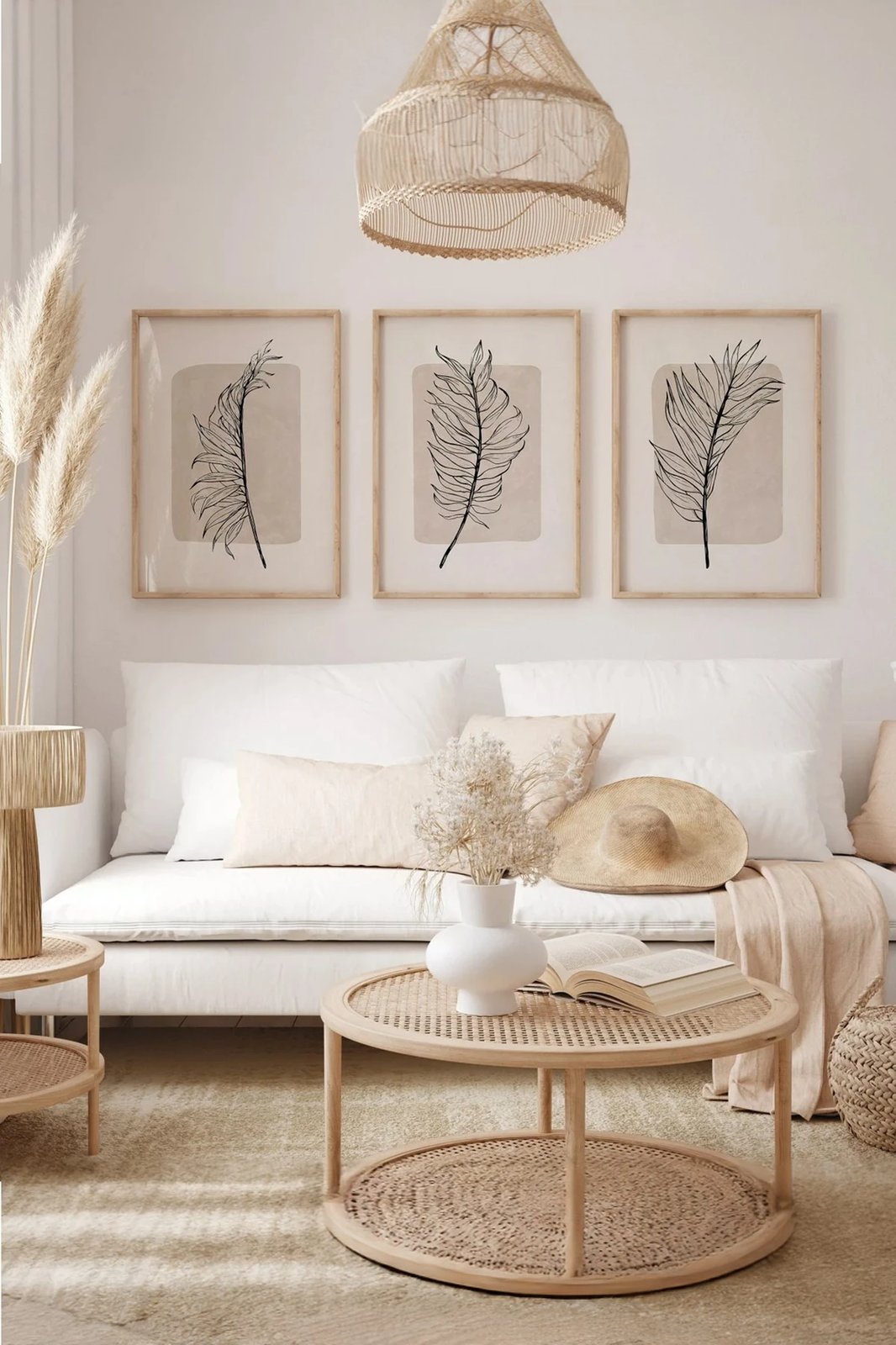 Set pikturash dekorative me kornizë, 3 pjesë, Wallity, 3Dartsohoset75