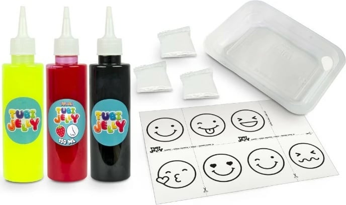 Set kreativ TUBAN Tubi Jelly Emoji, 3D, 3 ngjyra, 3 x 150 ml, për fëmijë