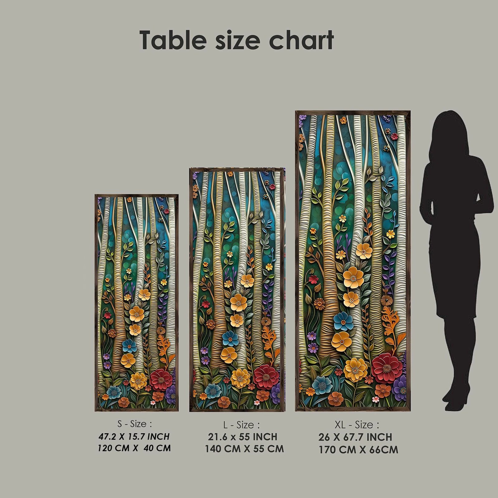 Pikturë dekorative me kornizë MDF, shumëngjyrëshe, LONG016-S/120-40