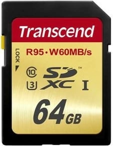 Kartelë memorie Transcend SDXC 64GB, Class 10, UHS-I U3, e zezë