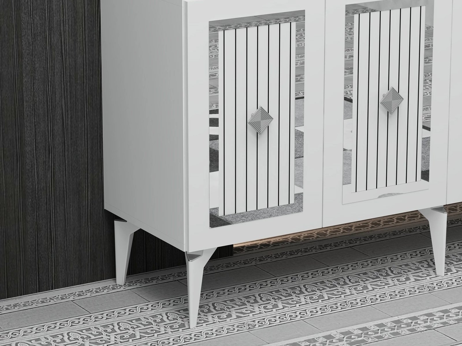 Konsol Nora, e bardhë, argjend