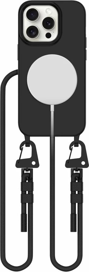 Mbështjellës Tech-Protect Magnecklace për iPhone 14 Pro, MagSafe, i zi, me litar