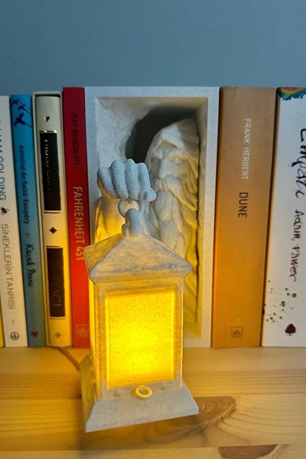 Mbajtës librash plastik, i bardhë, me dritë, Evila Originals, My Sterious