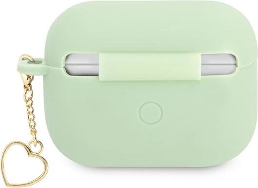 Mbështjellës Guess GUAPLSCHSN për AirPods Pro, silikon, Heart Charm, e gjelbër