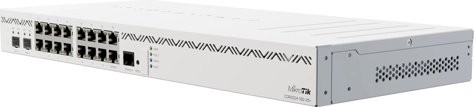 Ruter MikroTik CCR2004-16G-2S+, 128 MB RAM, 128 MB Flash, i bardhë, 1U