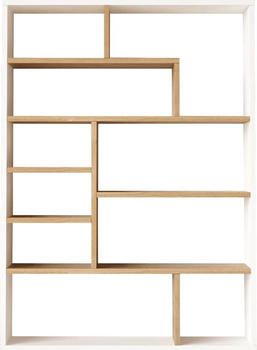 Raft librash Decora, ngjyrë natyrale-bardhë, 90x22x123.6cm