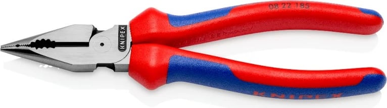 Pincë me majë të hollë Knipex, 22mm, dorezë kuqe/kaltër