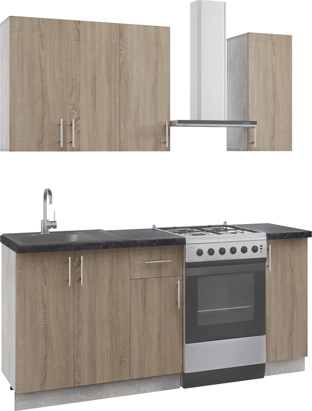 Kompozim kuzhine FH2465.01 melaminë sonoma, sipërfaqe tavoline laminat, 120x47x84.8 cm