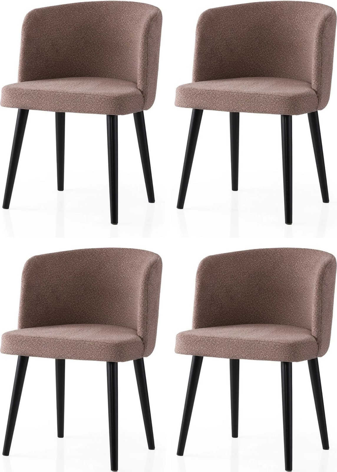 Set karrigesh (4 copë), Skye Decor, ngjyrë e zezë dhe mink, 4111 V4