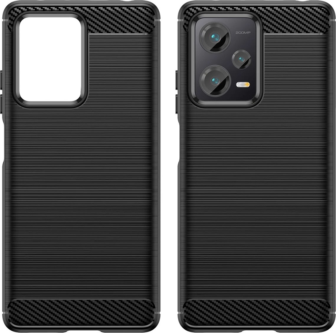 Mbështjellës Hurtel Carbon Case për Xiaomi Redmi Note 12 Pro+, TPU, i zi