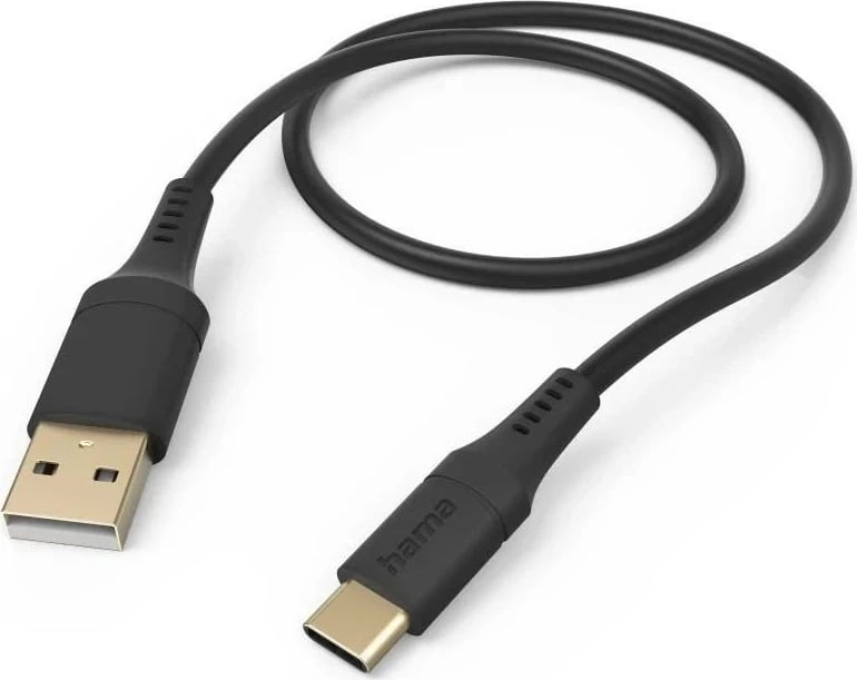 Kabëll Hama Flexible USB-A/USB-C 1.5m i zi Kabëll Hama Flexible USB-A/USB-C 1.5m i zi
