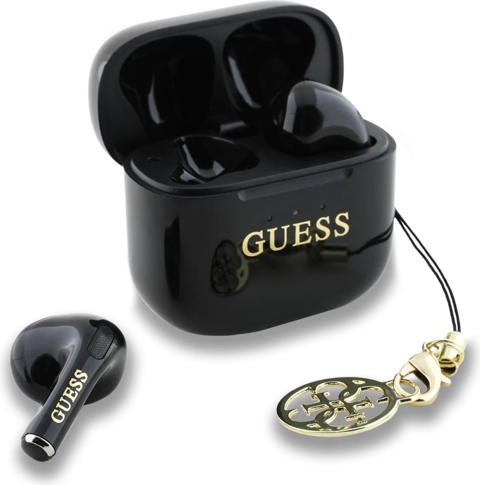 Kufje TWS Guess Glossy Effect me logo klasike & varëse, të zeza