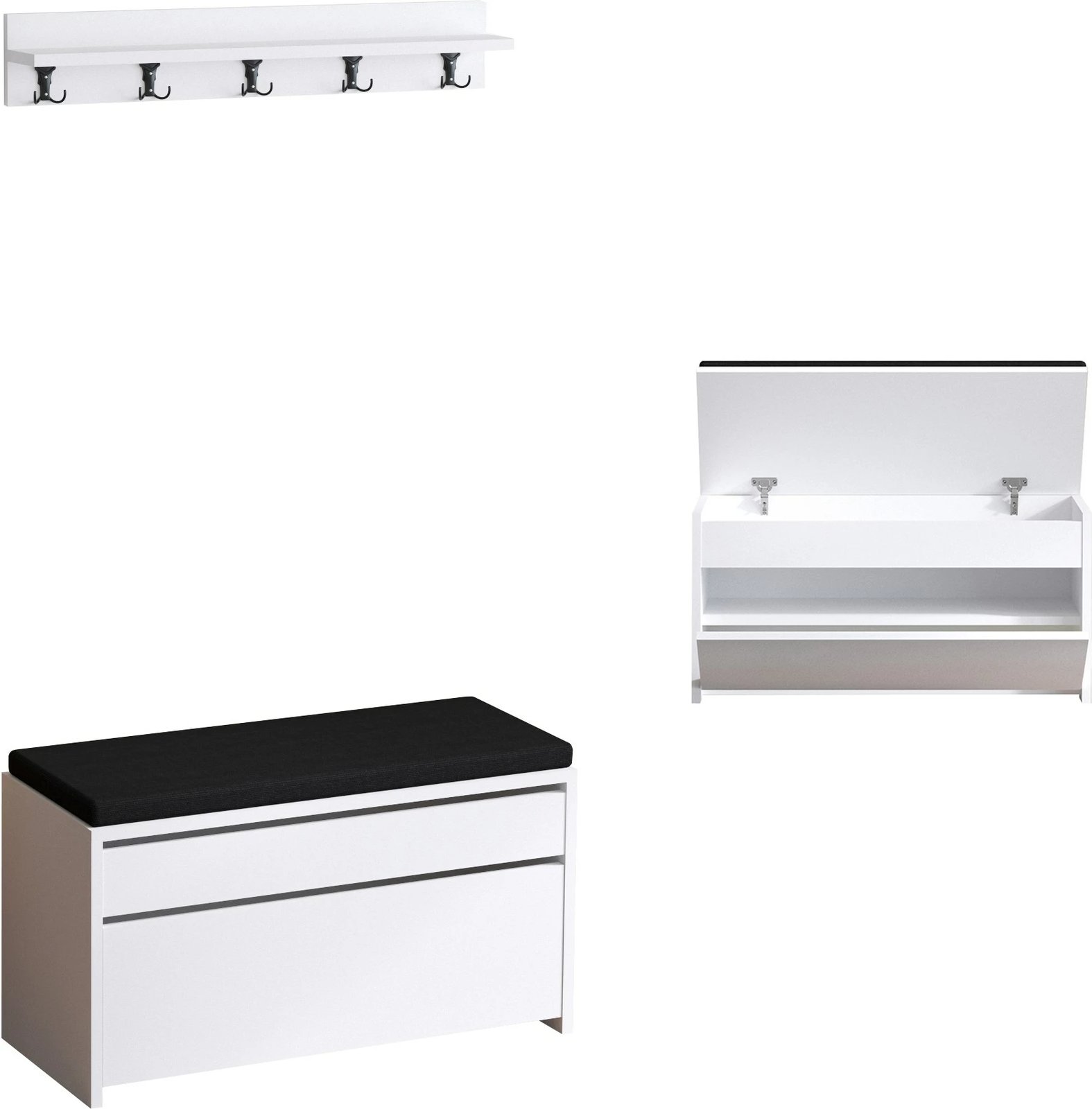 Dollap për këpuca Hanah Home, Dory, bardhë e zi