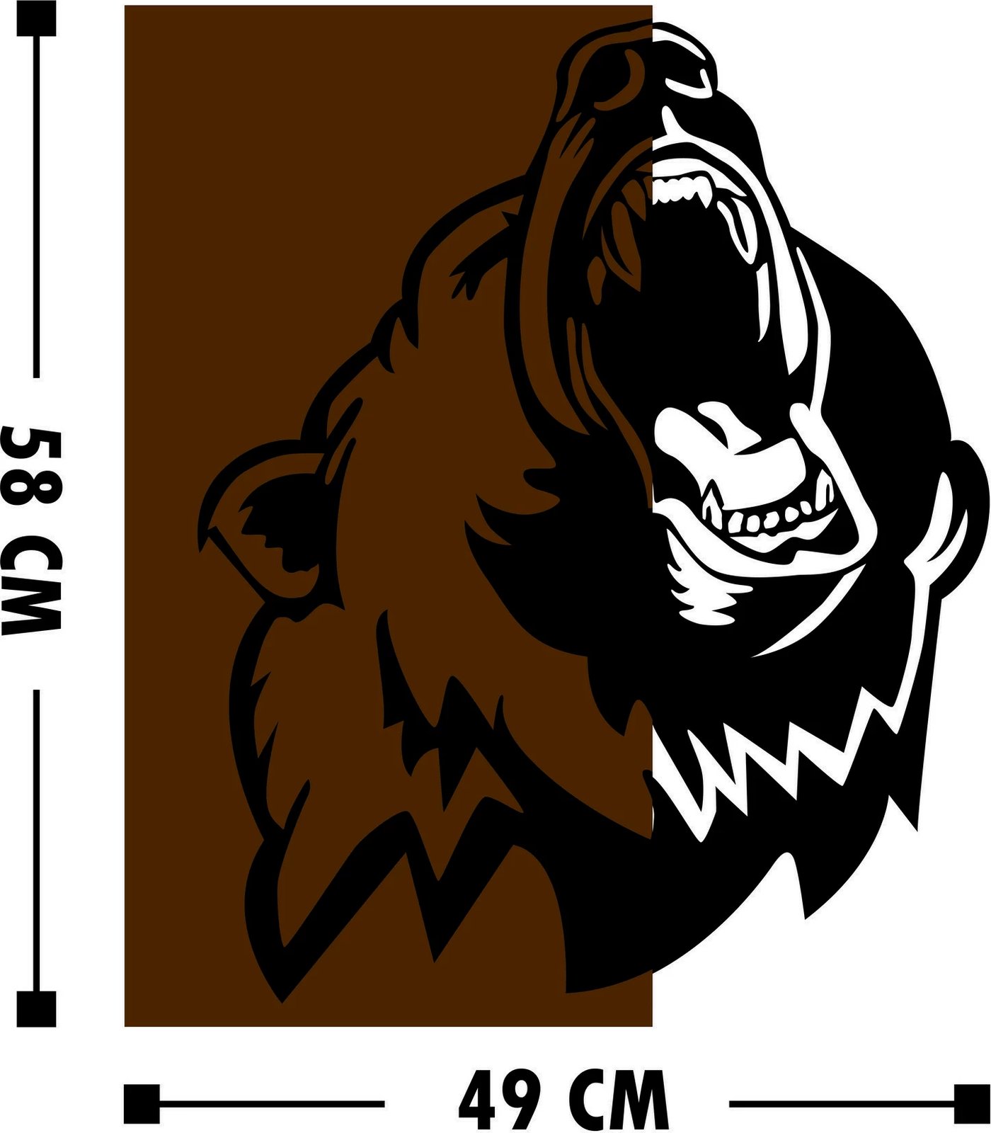 Aksesor dekorativ prej druri për mur, Wallity, Ayi 2, ngjyrë arre dhe e zezë, 49x58cm