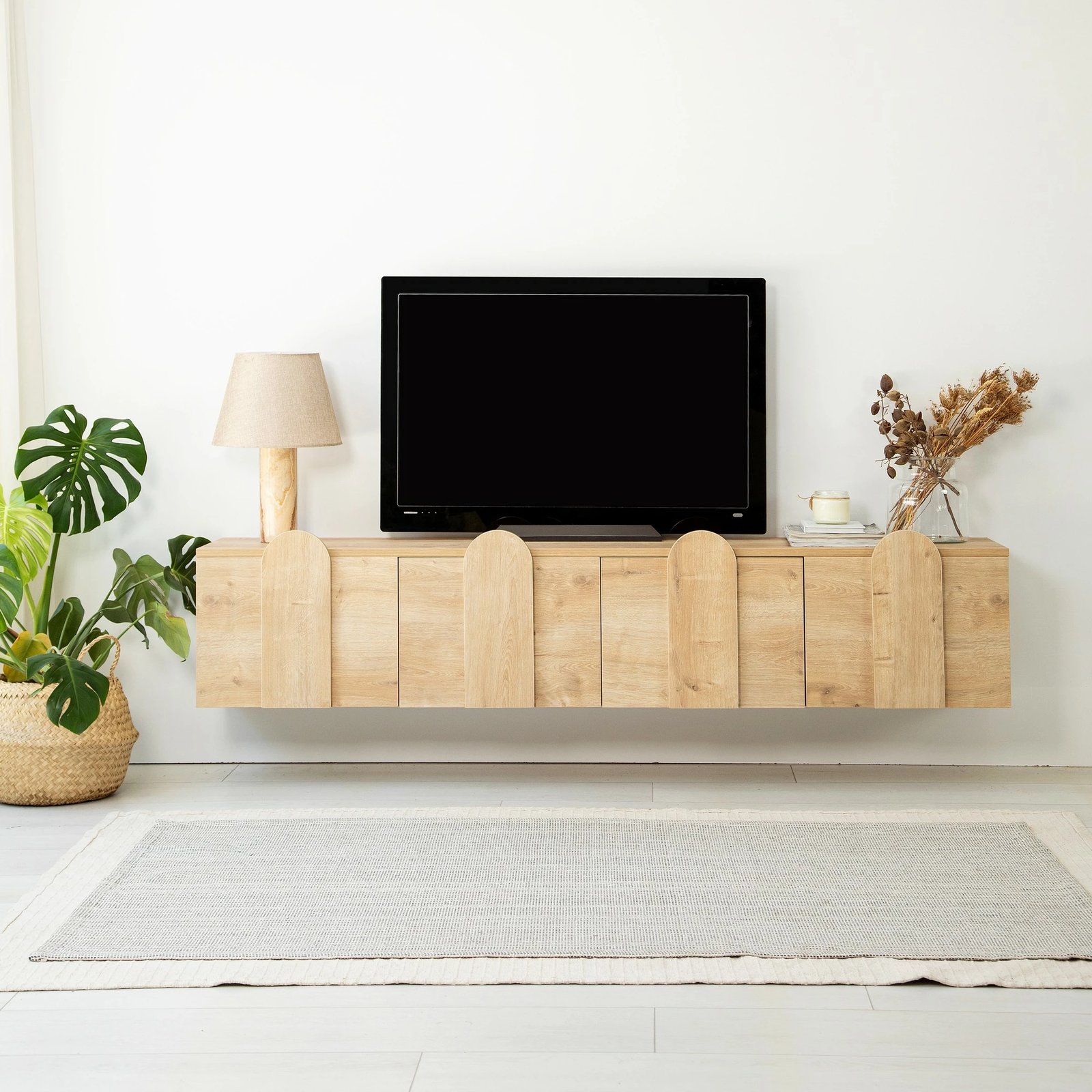 Komodë TV Hanah Home, New Line, ngjyrë lisi, 180x45x35cm