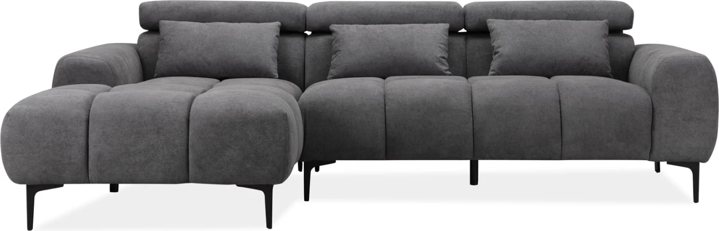 Divan qoshe majtë DIVYA FH3267.02L lëkurë sintetike gri 266x104x97H cm