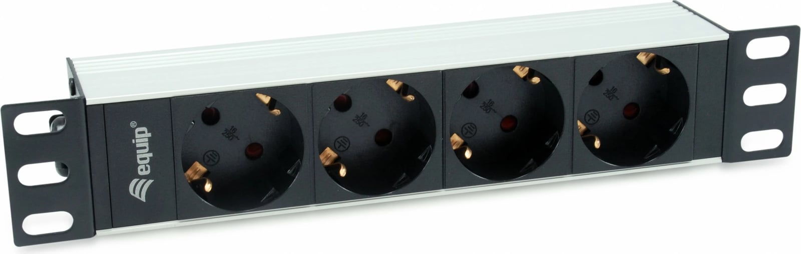 PDU Equip 333311, 1U, 4 dalje, alumini, zi/argjendt