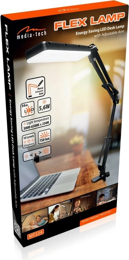 Llambë tavoline Media-Tech FLEX LAMP MT224, LED, e zezë
