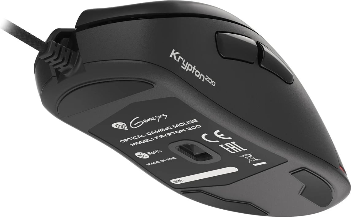 Maus gaming GENESIS Krypton 200, 6400 DPI, me kabllo, i zi