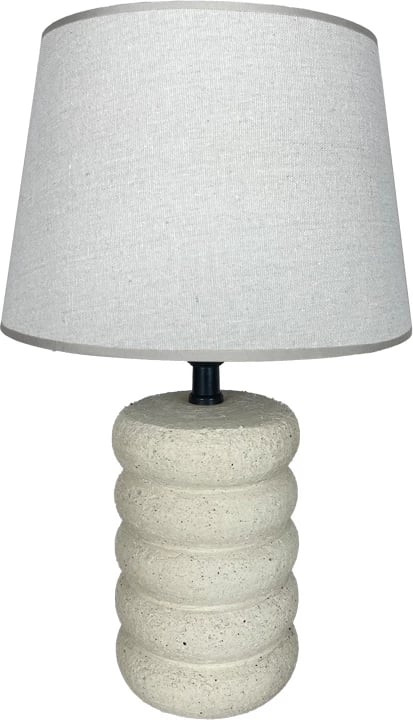 Llambë tavoline Graike, qeramikë, ngjyrë bezhë, D26x37cm