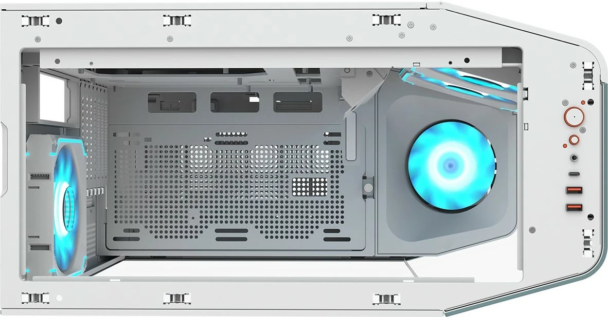 Kasë Cougar FV270 ARGB midi tower e bardhë