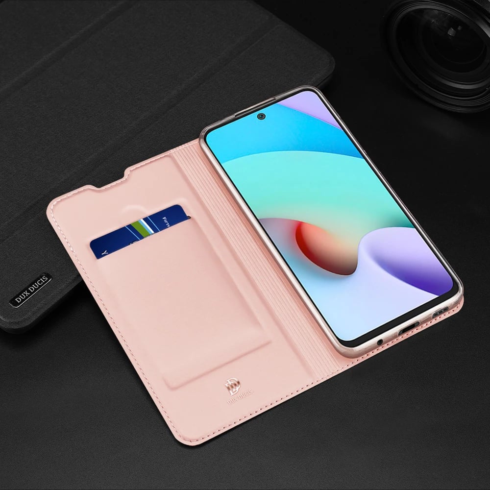 Mbështjellës Dux Ducis Skin Pro për Xiaomi Redmi 10, me kapak, me mbajtëse kartelash, Gold Mbështjellës Dux Ducis Skin Pro për Xiaomi Redmi 10, me kapak, me mbajtëse kartelash, Gold