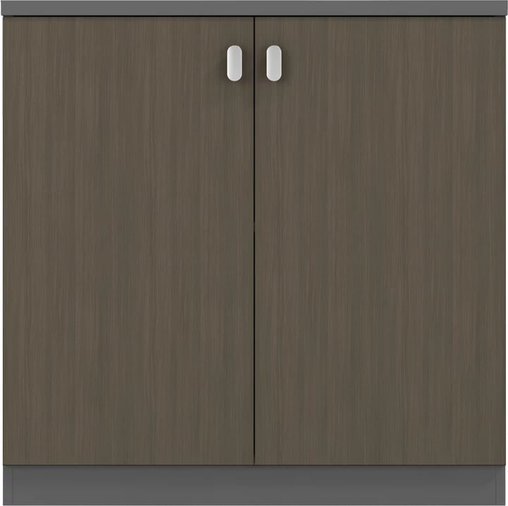 Dollap i ulët profesional Denith pakoworld, ngjyrë gri e errët-arrë, 80x40x80cm
