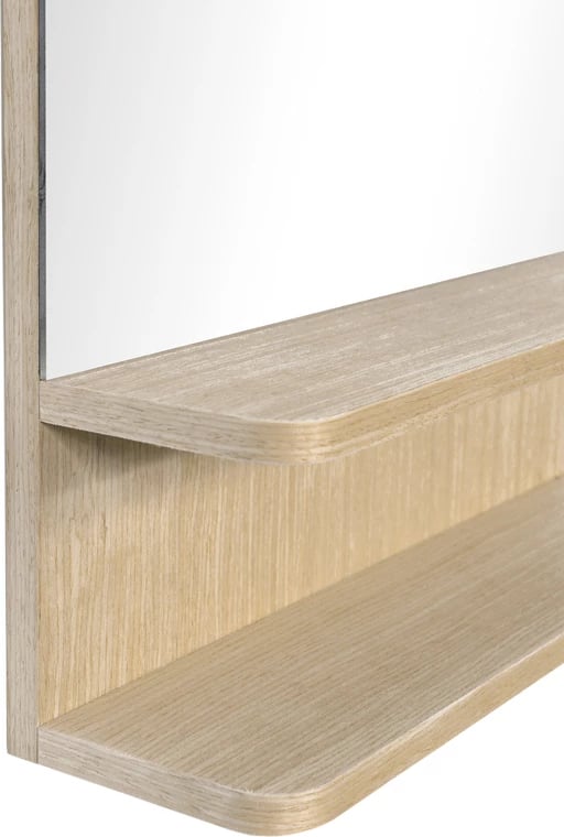 Pasqyrë me rafte Mensola, MDF, ngjyrë druri natyrale, 45.7x12.7x76.2cm