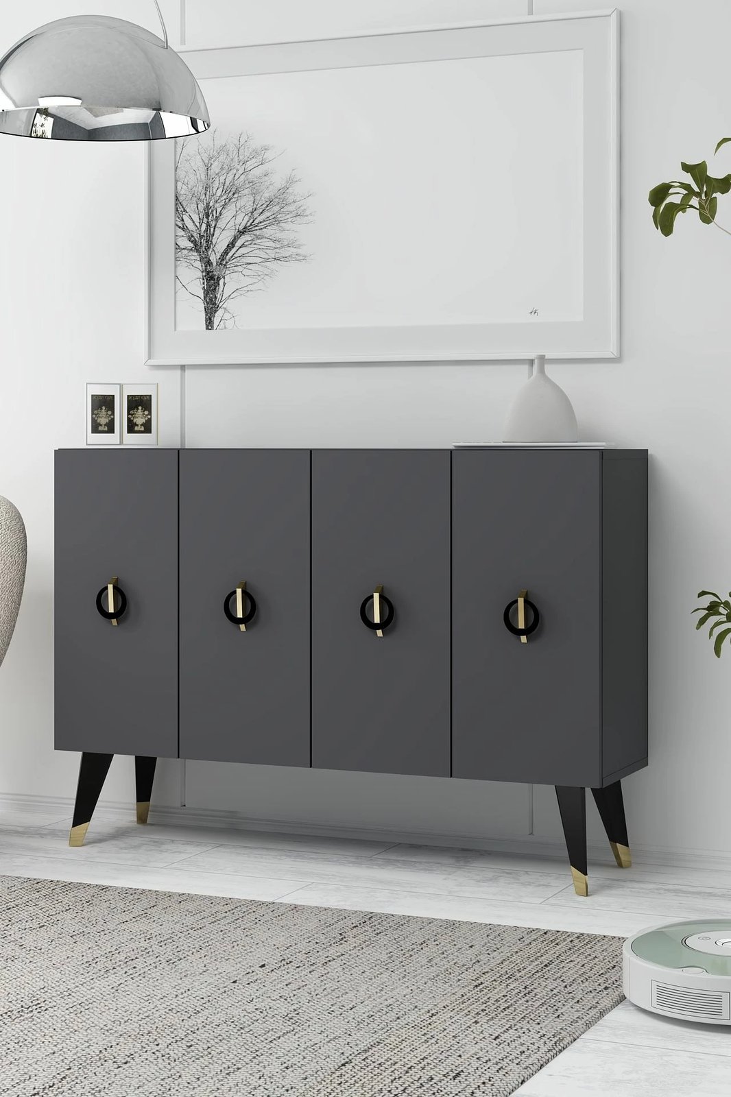 Konsol Skye Decor, anthracite, e zezë, ari, 8183KM-32