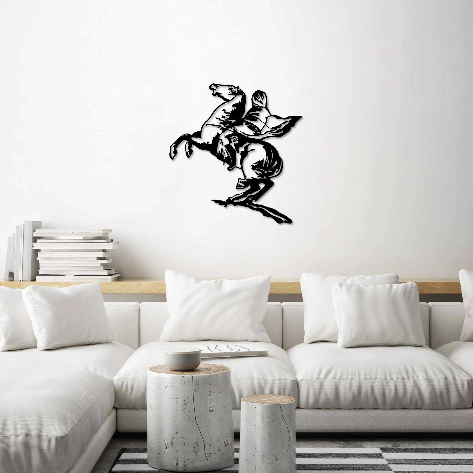 Aksesor dekorativ metalik për mur, Wallity, Banksy 10, ngjyrë e zezë