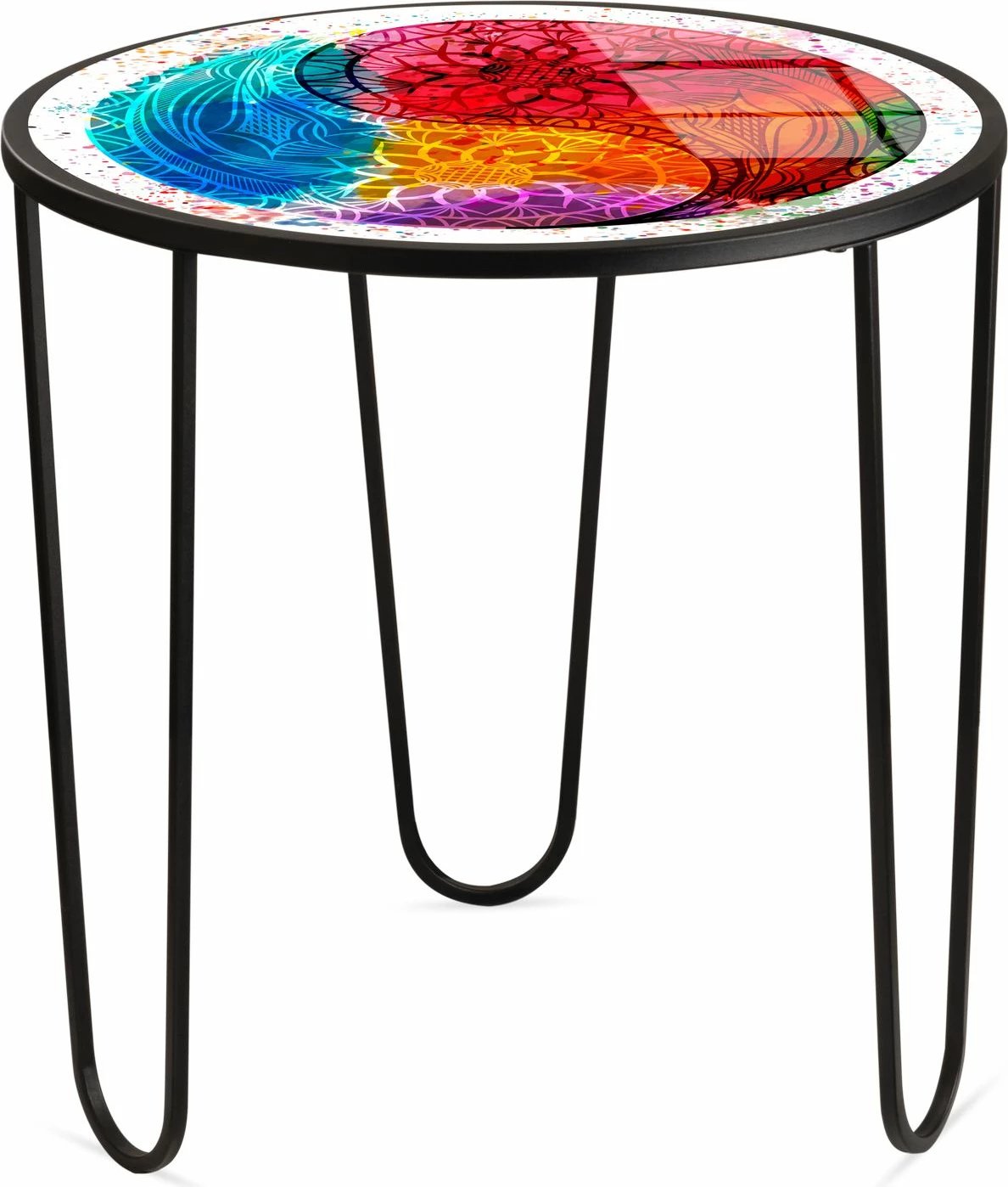 Tavolinë kafeje Skye Decor, model abstrakt mandala, Shb-033-D