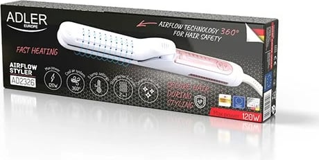 Hekur flokësh Adler AD 2326, qeramik, i bardhë