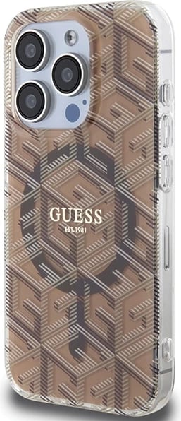 Mbështjellës Guess IML GCube MagSafe për iPhone 15 Pro Max, kafe Mbështjellës Guess IML GCube MagSafe për iPhone 15 Pro Max, kafe