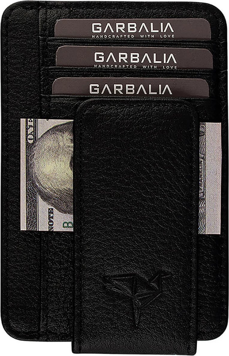 Portofol për burra, lëkurë e zezë, Zoozie Bags Pisa, 8x2x12 cm