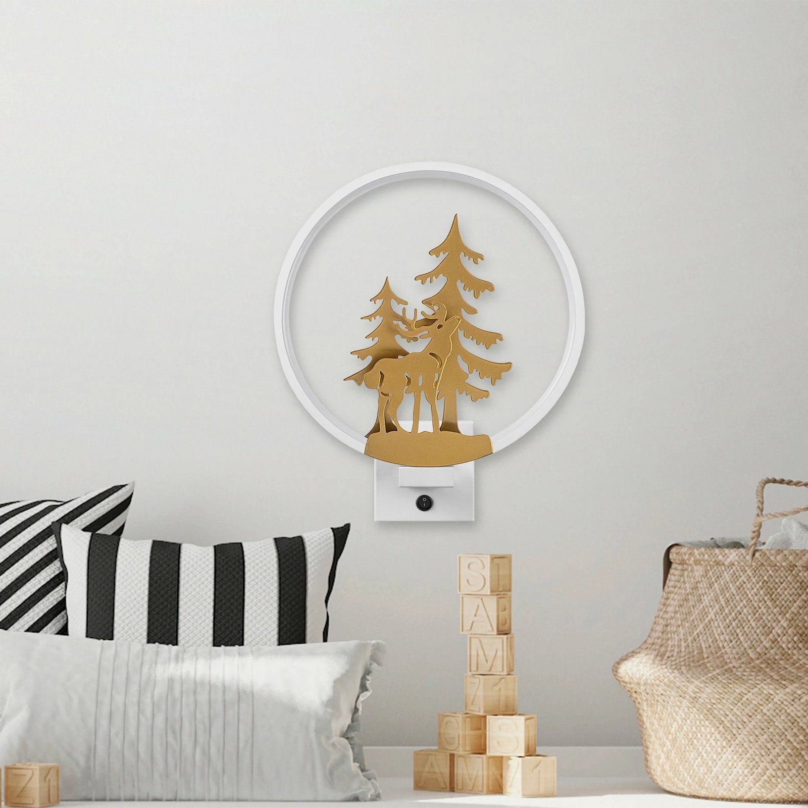 Llambë muri Opviq, XMAS32, e bardhë dhe ari