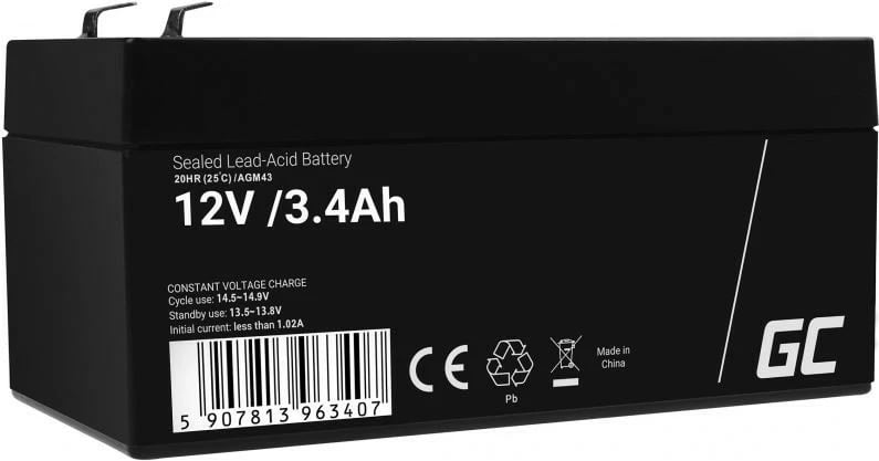 Bateri AGM VRLA e rikarikueshme, Green Cell, AGM43, 12V 3.4Ah