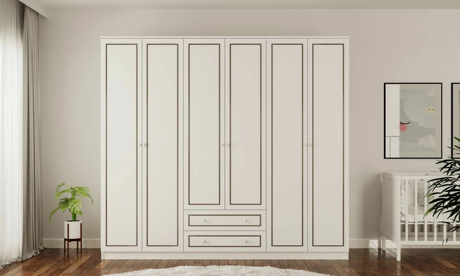 Dollap Skye Decor, Rb-094-01, ngjyrë e bardhë mat