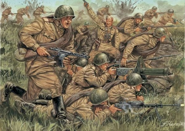 Set figura plastike Italeri Russian Infantry, 1:72, 50 copë