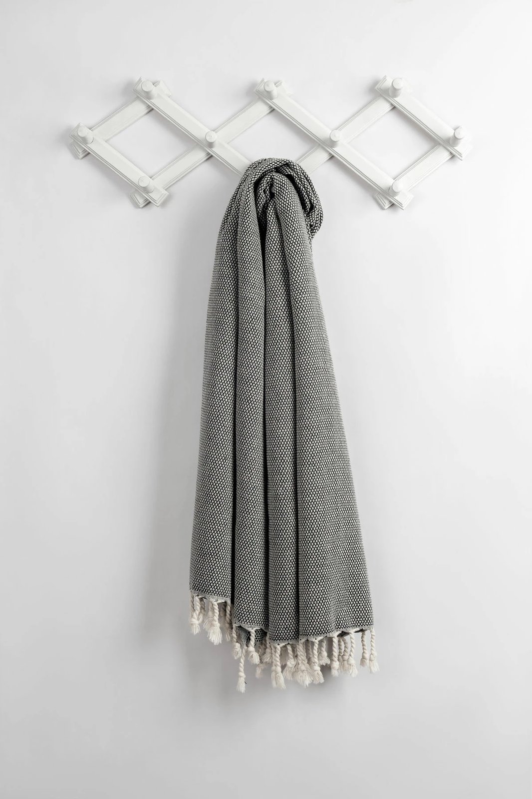 Peshqir plazhi Fouta Likya, ngjyrë e zezë dhe e bardhë, 95x190cm