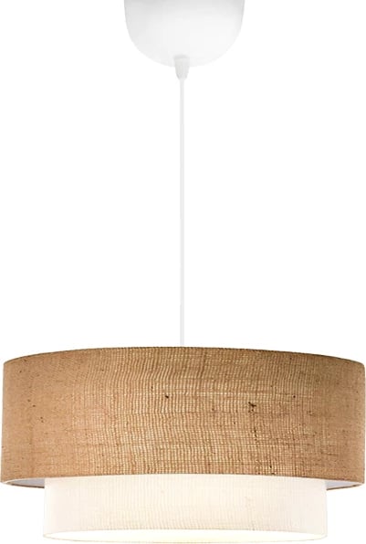 Llambë tavani Sombre prej jute dhe stofi, ngjyrë bezhë-ekru, D30x15cm