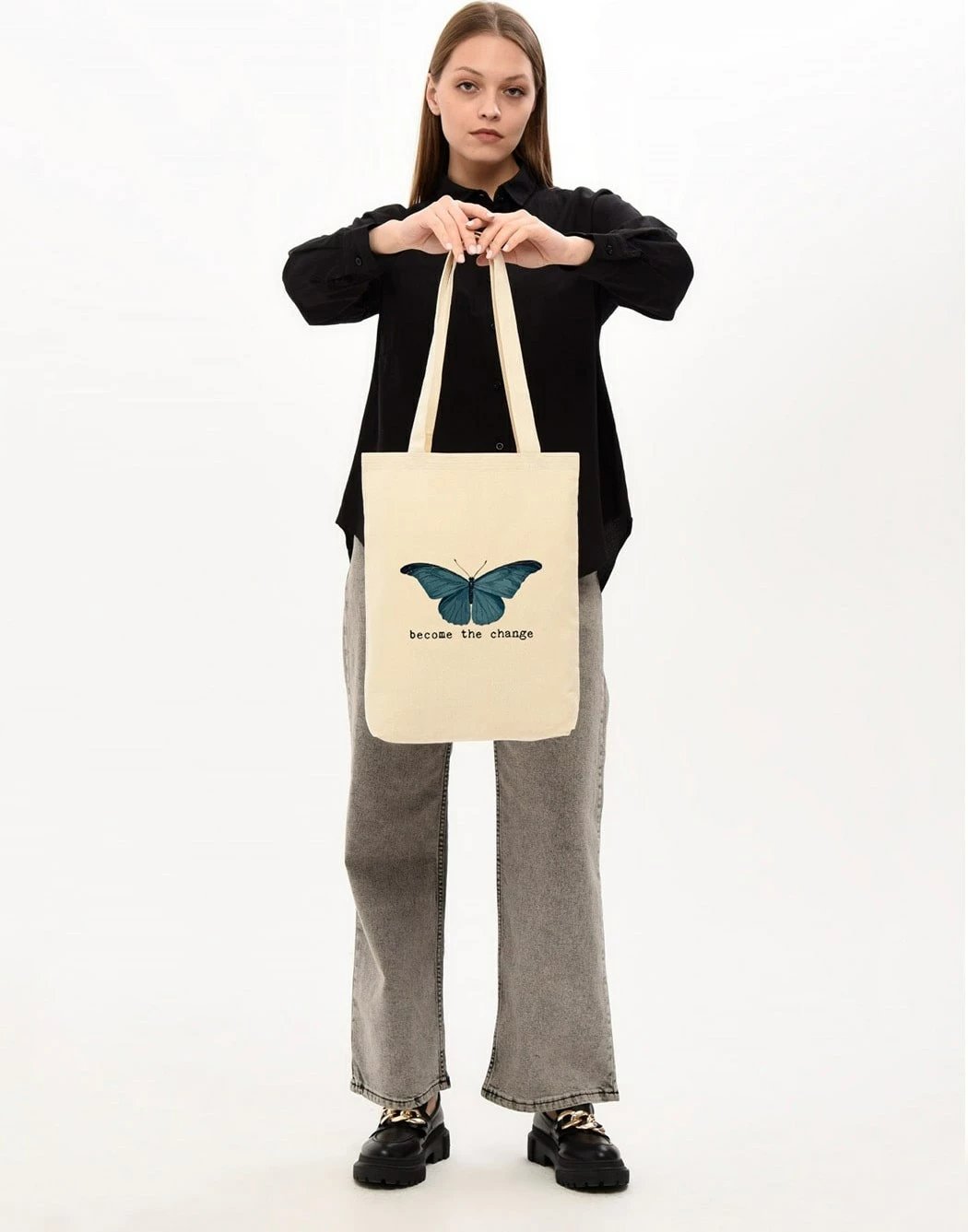 Torbë tote Zoozie Bags, ngjyrë krem, 1094