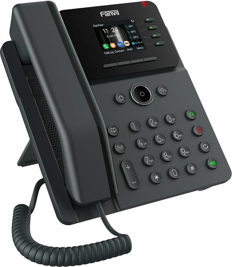 Telefon IP Fanvil V61W, Prime Business, SIP, POE, Gigabit, USB-Port, e zezë