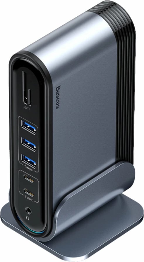 Kasë HUB multifunksional Baseus CAHUB-DG0G, 16 porta, 100W, Gri