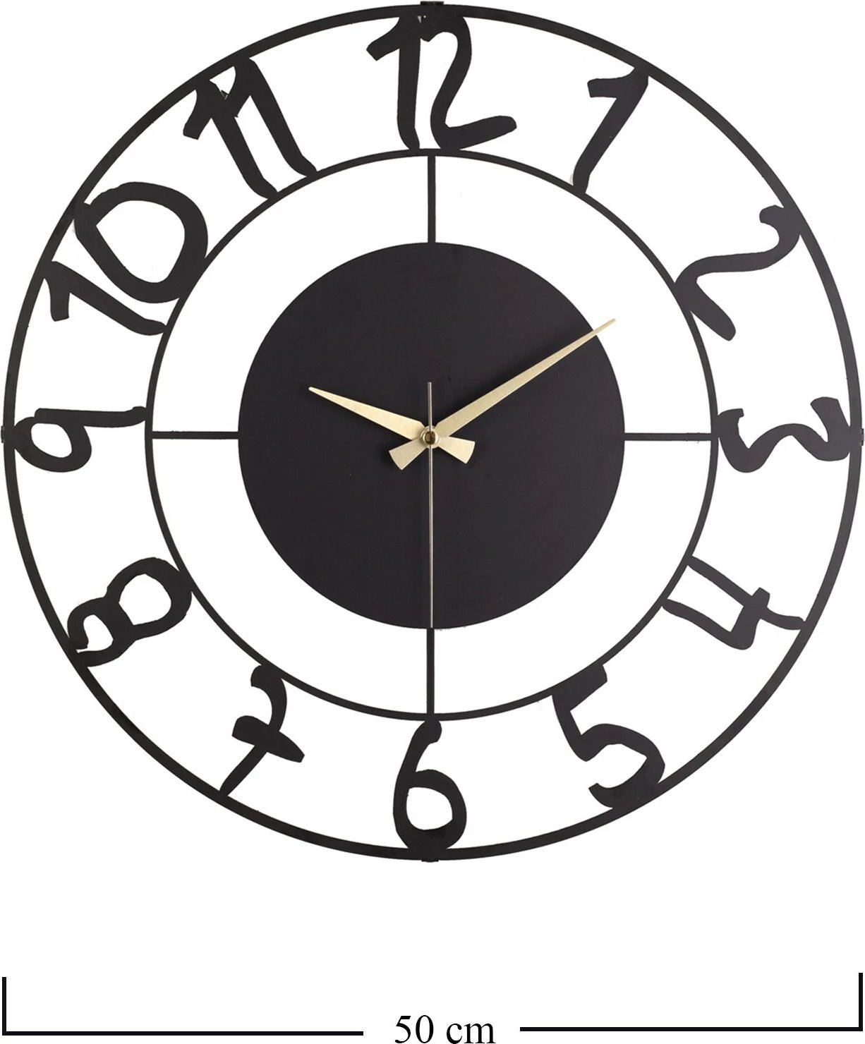 Orë muri dekorative prej metali, Wallity Menzo, e zezë
