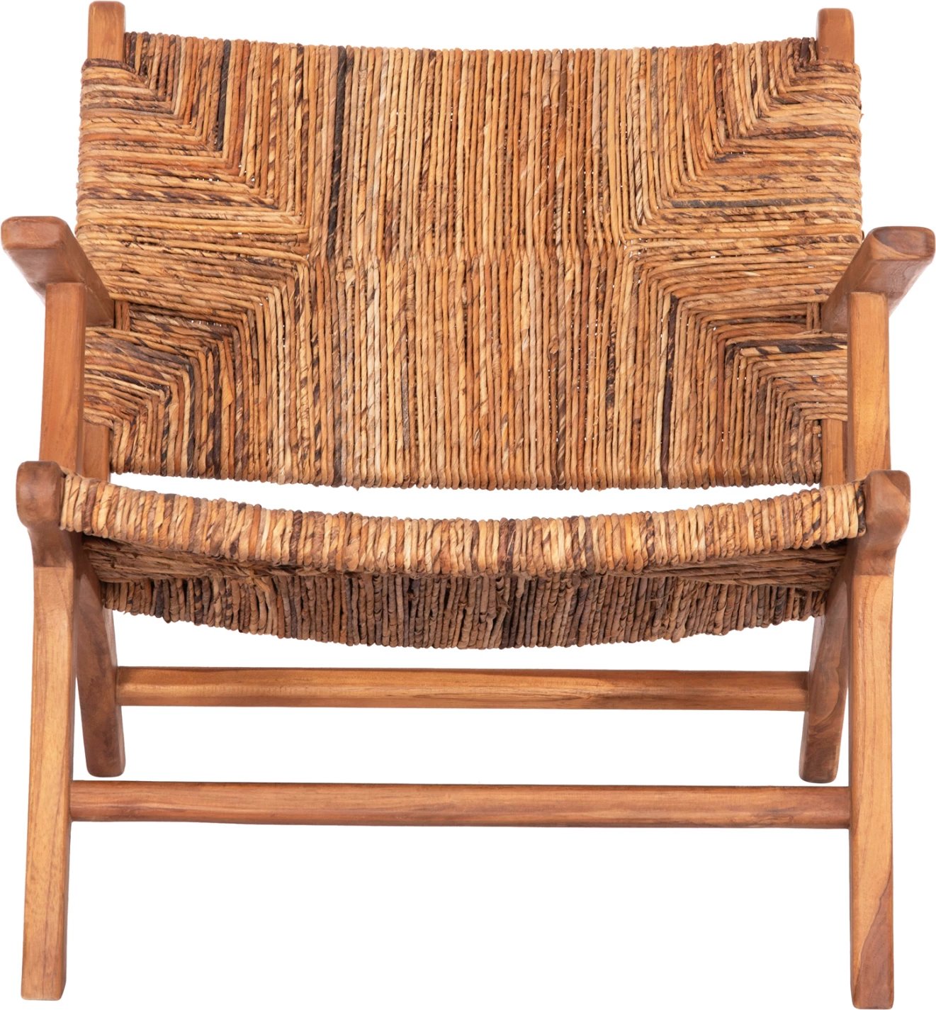 Karrige e ulët TONDO FH9914 dru TEAK & litar banane, ngjyrë natyrale, 69x74x68Hcm